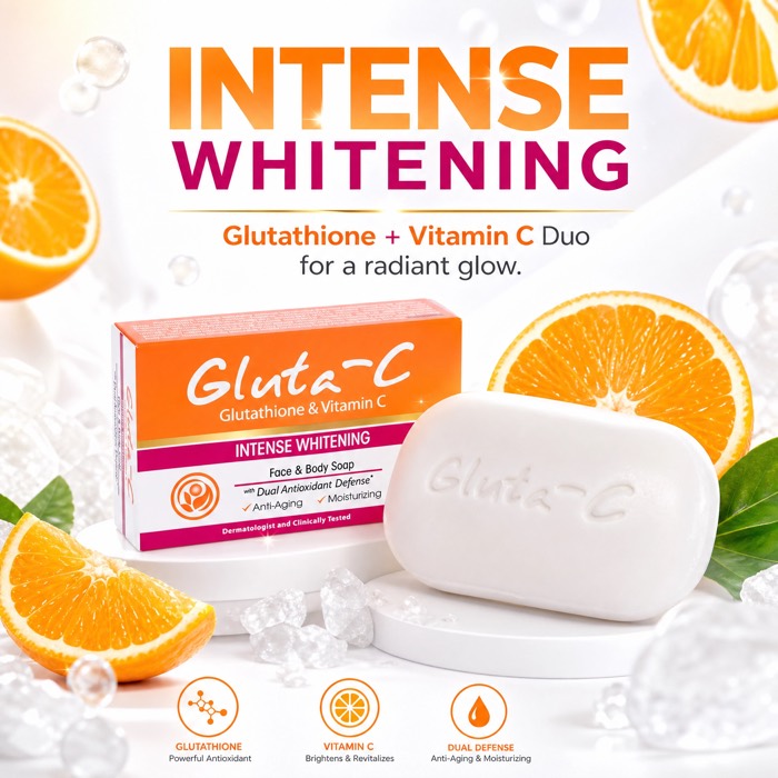 Gluta-C ad creative: intense whitening soap